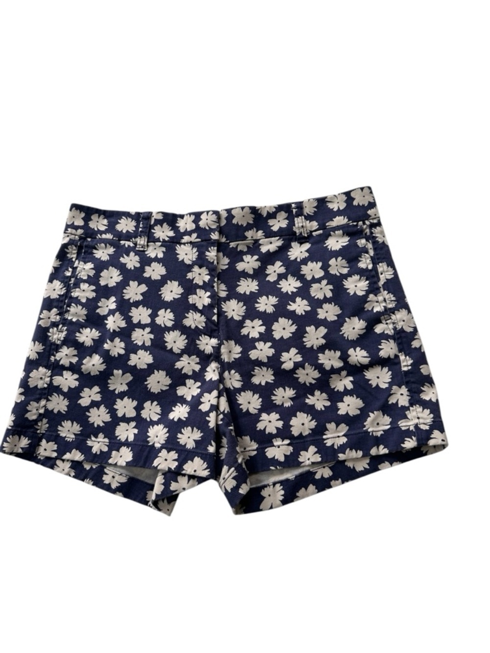 J. Crew Navy Floral Print Cotton Shorts, Size 6